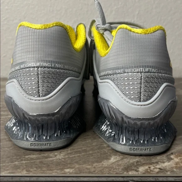 NEW Nike Romaleos 4 Men’s Size Weightlifting Shoes Gray Silver Yellow CD3463-002 - Picture 6 of 8